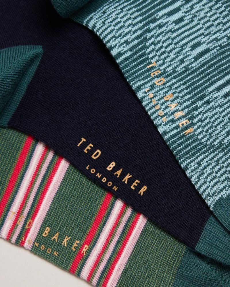 Assorted Ted Baker Metoyou Three Pack Of Assorted Socks Socks | NLKRMQG-10
