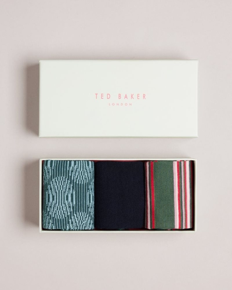 Assorted Ted Baker Metoyou Three Pack Of Assorted Socks Socks | NLKRMQG-10