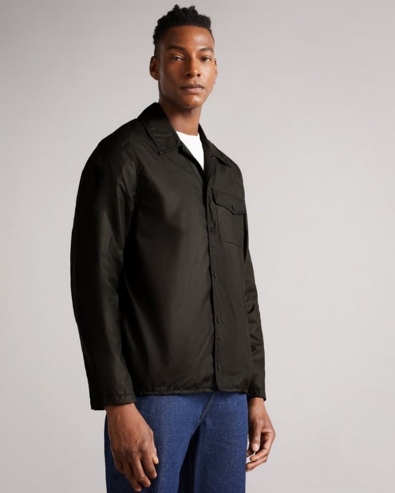 Black-Grey Ted Baker Iacchus MIB Coach Jacket Coats & Jackets | EMTKUAV-61