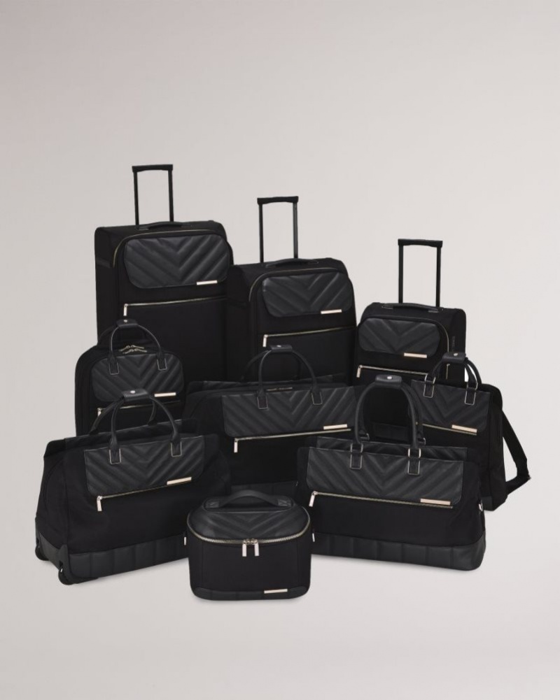 Black Ted Baker Almie Softside Vanity Case 32x24x20cm Suitcases & Travel Bags | NWSCHPG-18
