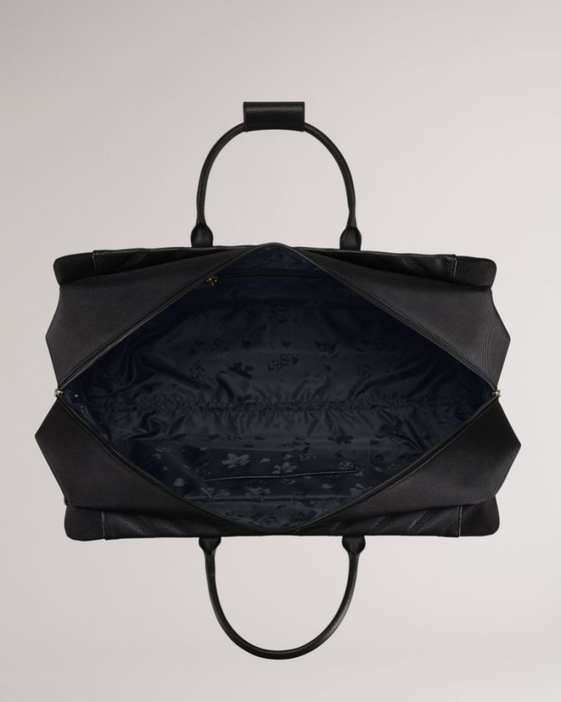 Black Ted Baker Amaiya Softside Large Trolley Duffle Bag 63x37x34cm Suitcases & Travel Bags | HMZFGAS-60