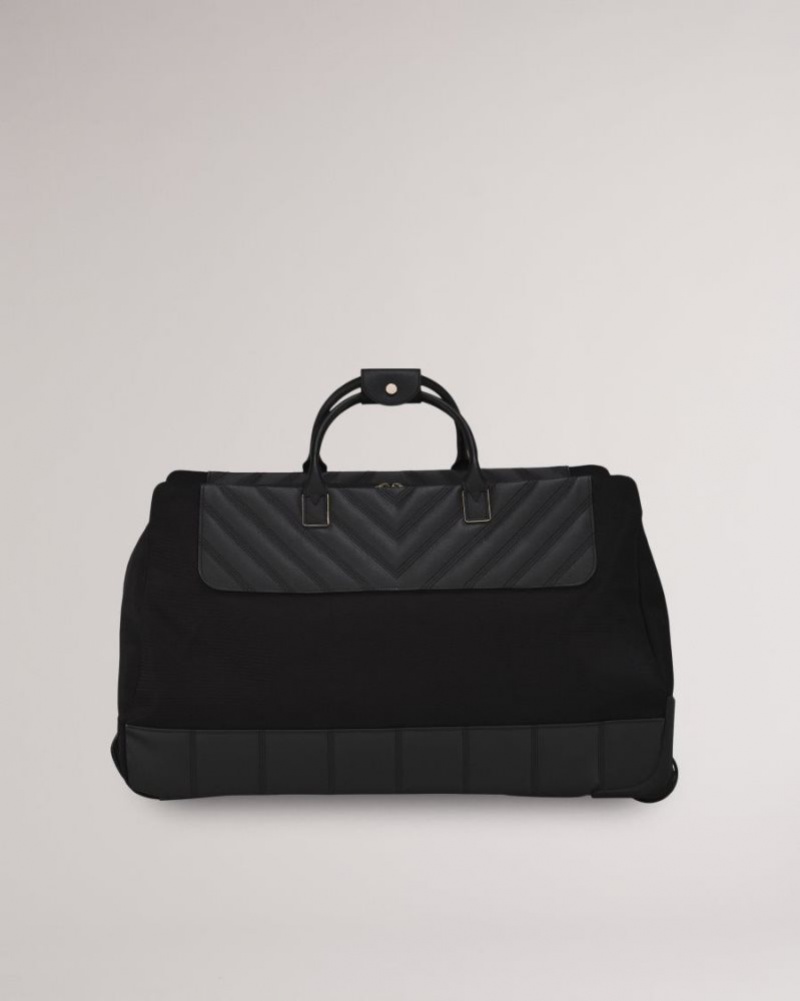 Black Ted Baker Amaiya Softside Large Trolley Duffle Bag 63x37x34cm Suitcases & Travel Bags | HMZFGAS-60