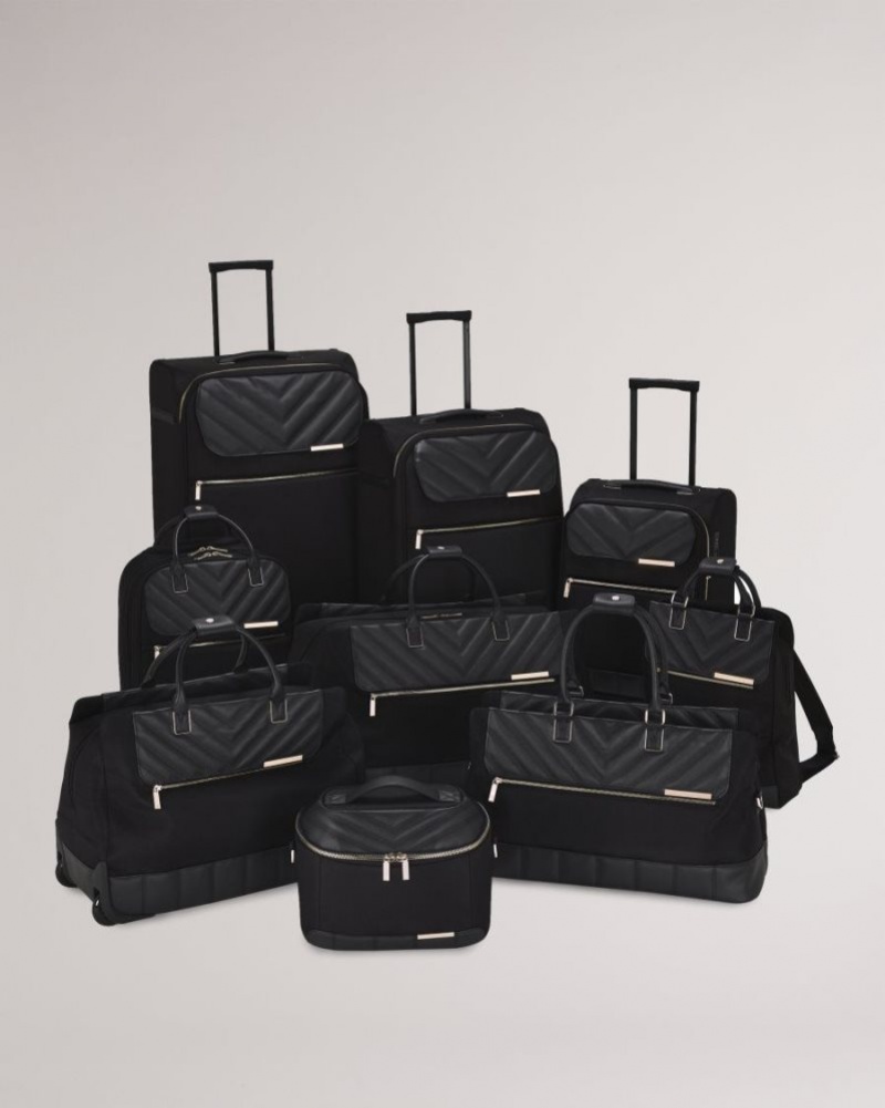 Black Ted Baker Amaiya Softside Large Trolley Duffle Bag 63x37x34cm Suitcases & Travel Bags | HMZFGAS-60