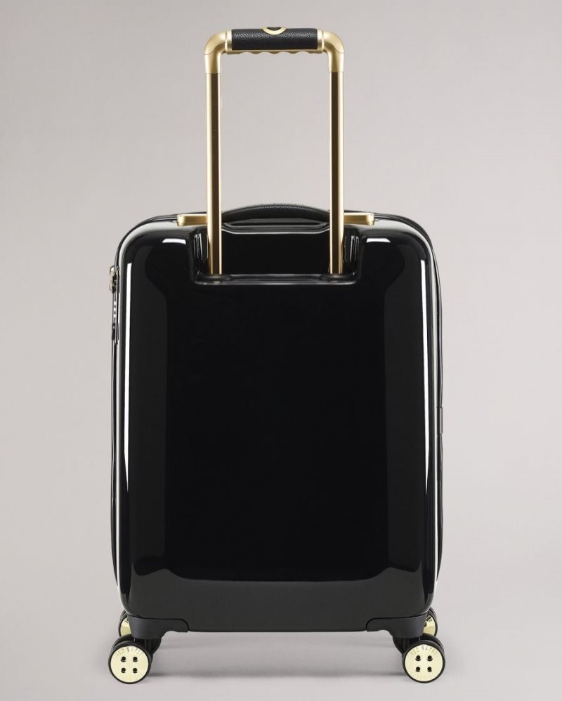 Black Ted Baker Anvila Spliced Floral Small Trolley Case Suitcases & Travel Bags | RYGEOHB-17