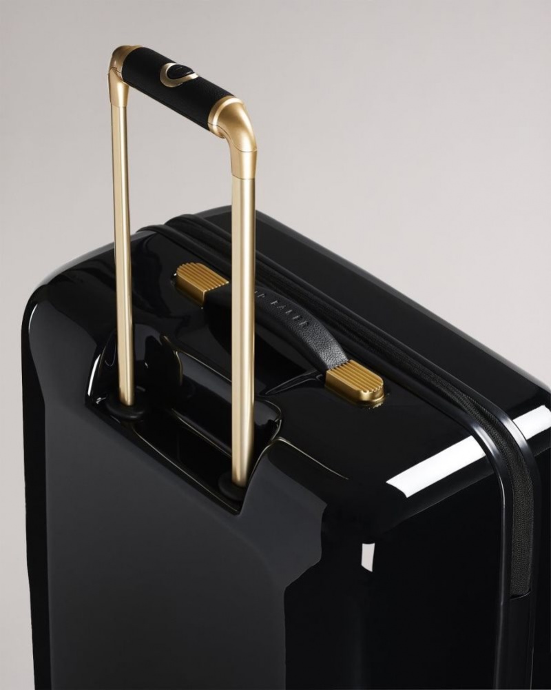 Black Ted Baker Anvilat Spliced Floral Large Trolley Case Suitcases & Travel Bags | ALCKODQ-76