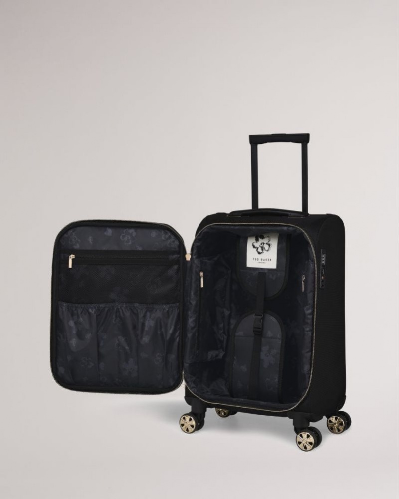 Black Ted Baker Averri Softside Cabin Trolley Case 55x35x25cm Suitcases & Travel Bags | RIFJBWY-41