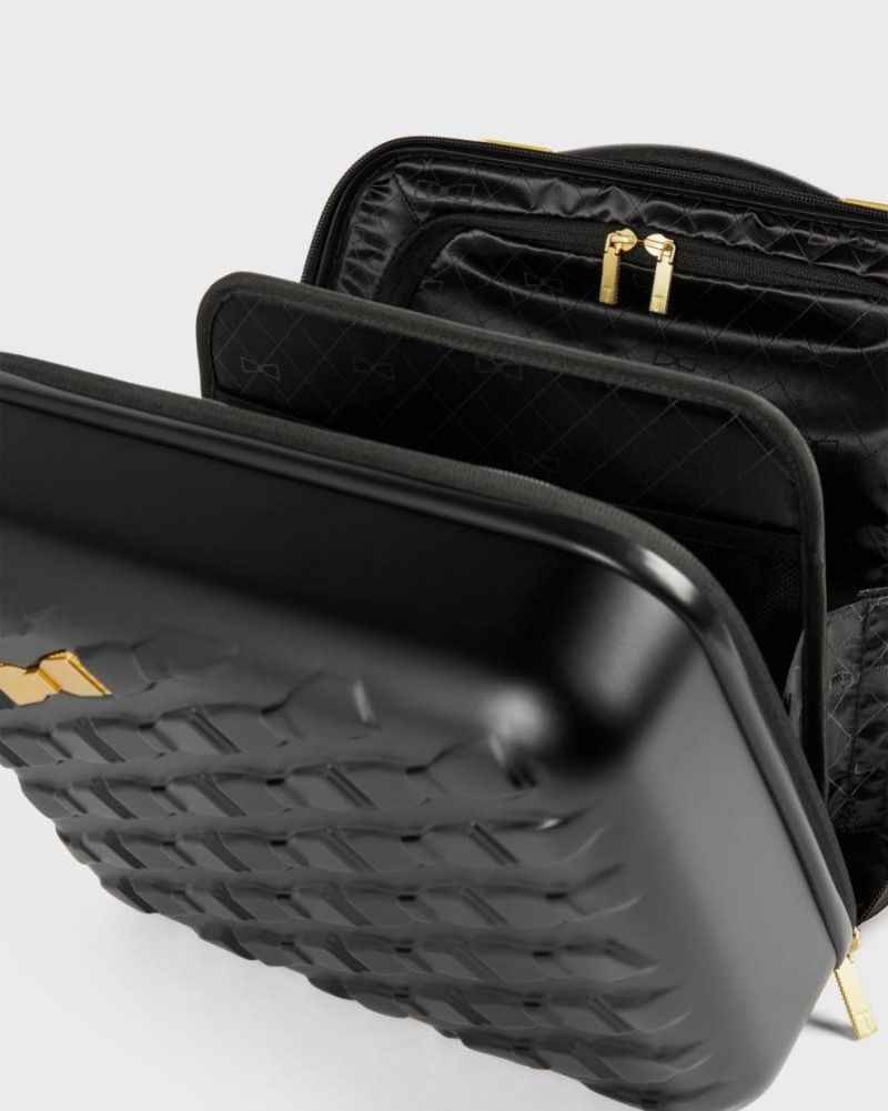 Black Ted Baker Beelle Bow Detail Vanity Case 31.5x34x19.5cm Suitcases & Travel Bags | JDFNCKP-23