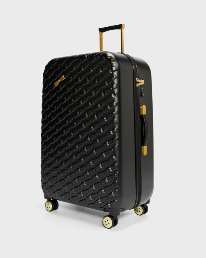 Black Ted Baker Bellu Bow Detail Large Case 79x53x31cm Suitcases & Travel Bags | DWYBICZ-14