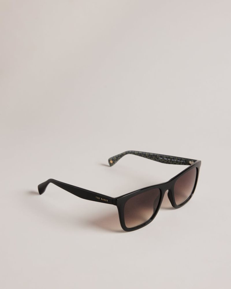 Black Ted Baker Filippe Chunky Classic Frame Sunglasses Sunglasses | TQFPONJ-08