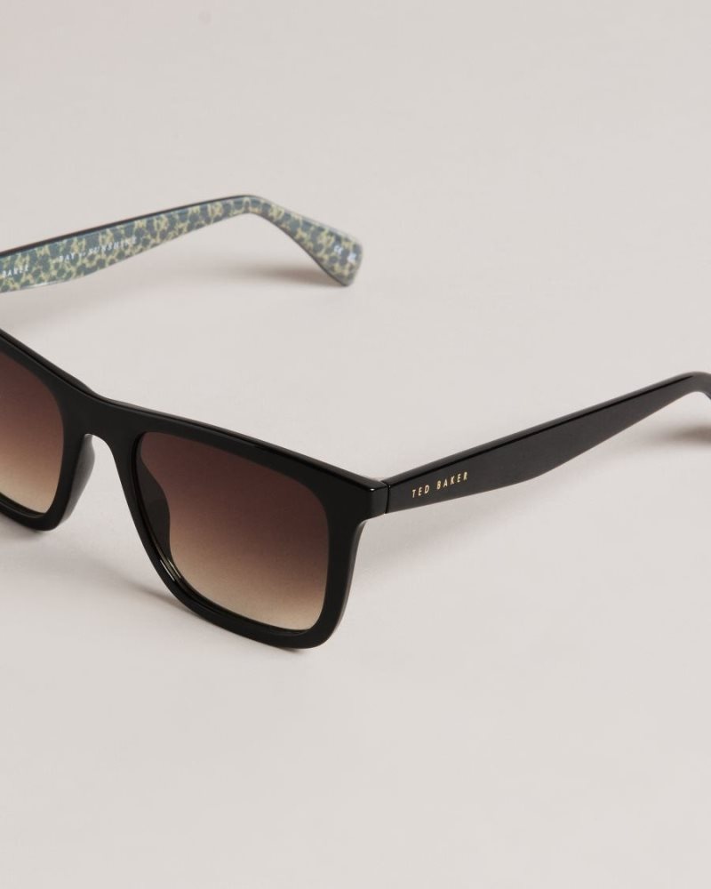 Black Ted Baker Filippe Chunky Classic Frame Sunglasses Sunglasses | TQFPONJ-08