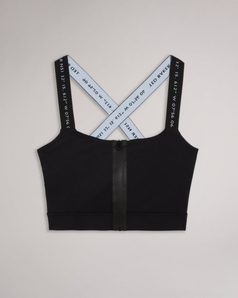 Black Ted Baker Fiores Activewear Sleeveless Top Tops & Blouses | OBPHVGT-68