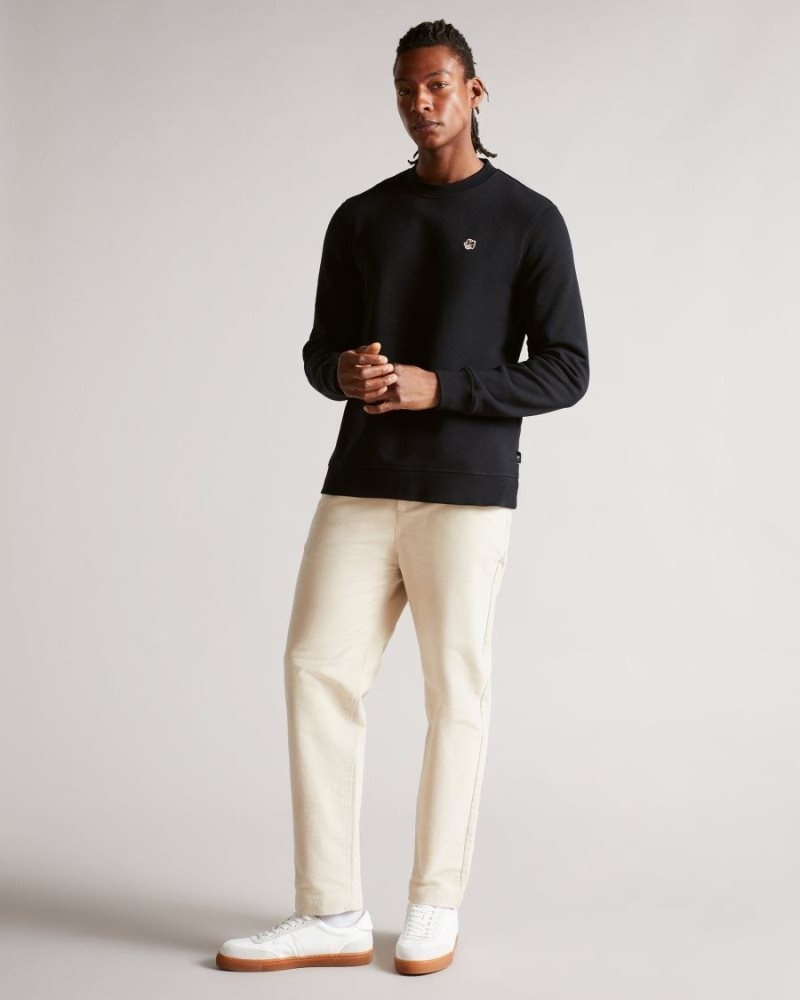 Black Ted Baker Hatton Long Sleeve Sweatshirt Jumpers & Knitwear | MQXWUET-74
