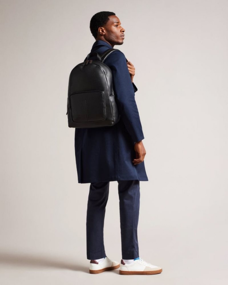 Black Ted Baker Joss Faux Leather Backpack Backpacks | JPYBKCN-34