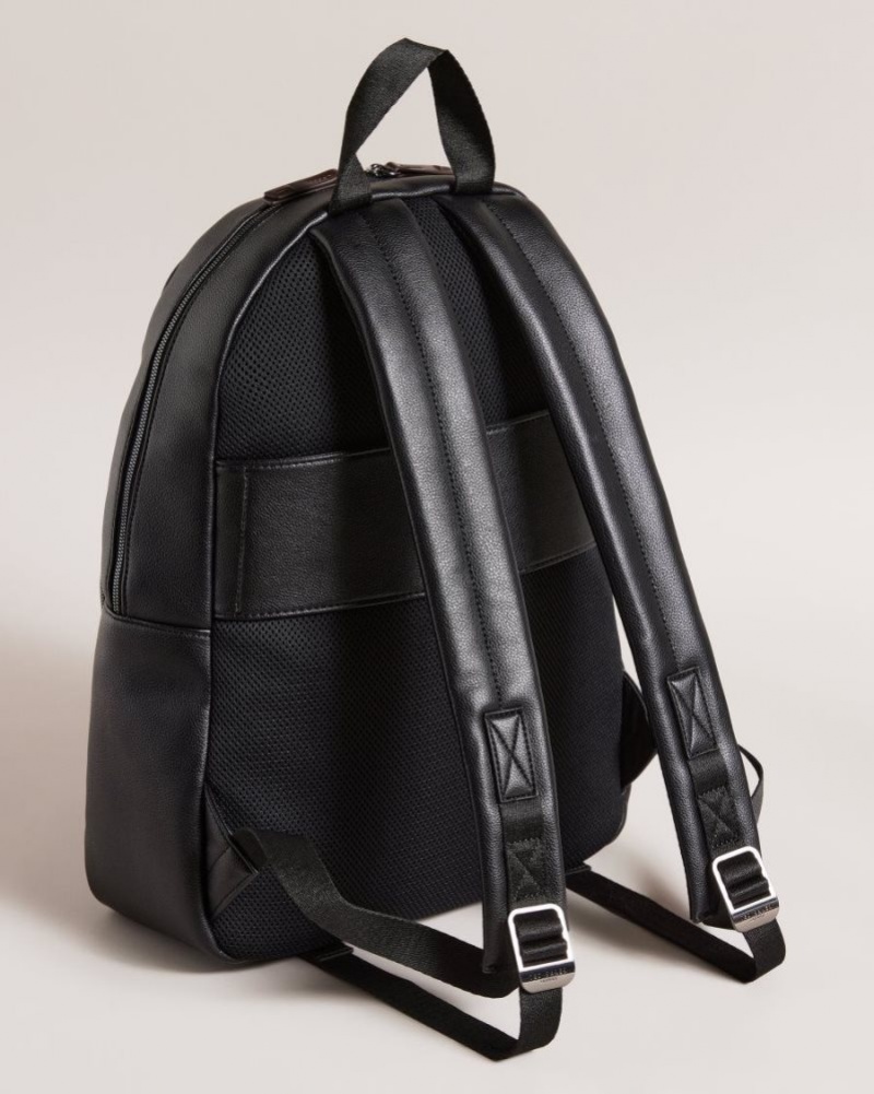 Black Ted Baker Joss Faux Leather Backpack Backpacks | JPYBKCN-34