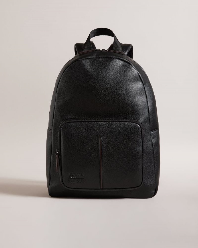 Black Ted Baker Joss Faux Leather Backpack Backpacks | JPYBKCN-34