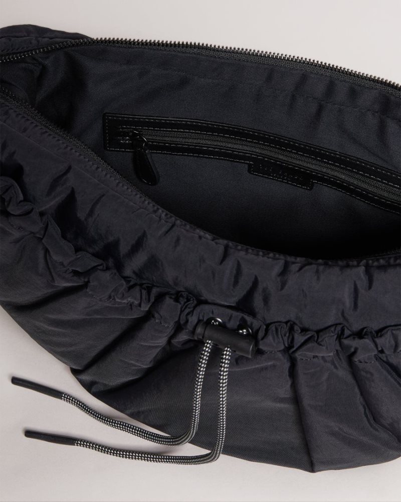 Black Ted Baker Lashine Gathered Shoulder Bag Swimwear & Beachwear | KVWALMZ-68