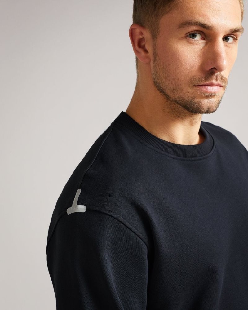 Black Ted Baker Linford Long Sleeve Active Jersey Sweatshirt Sweatshirts & Hoodies | IJQUKFH-16