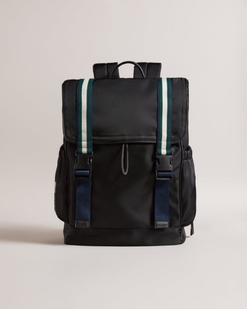 Black Ted Baker Matew Twill Retro Sport Backpack Backpacks | WUACBND-42