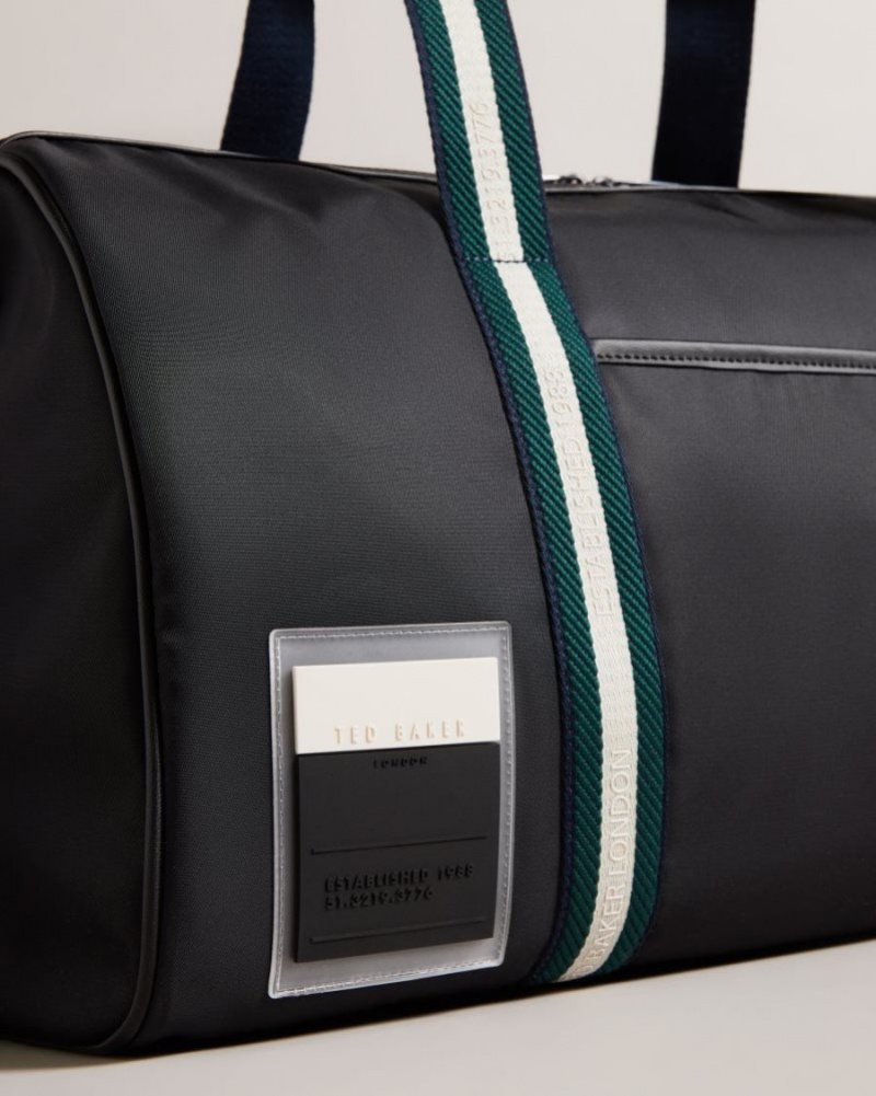 Black Ted Baker Matique Twill Retro Sport Holdall Holdalls & Weekend Bags | PMFZAWD-19