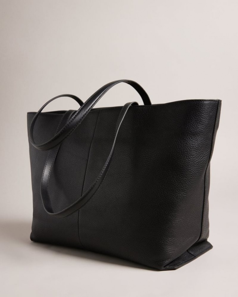 Black Ted Baker Nish Leather Tote Bag Tote Bags | TRVLAFZ-18