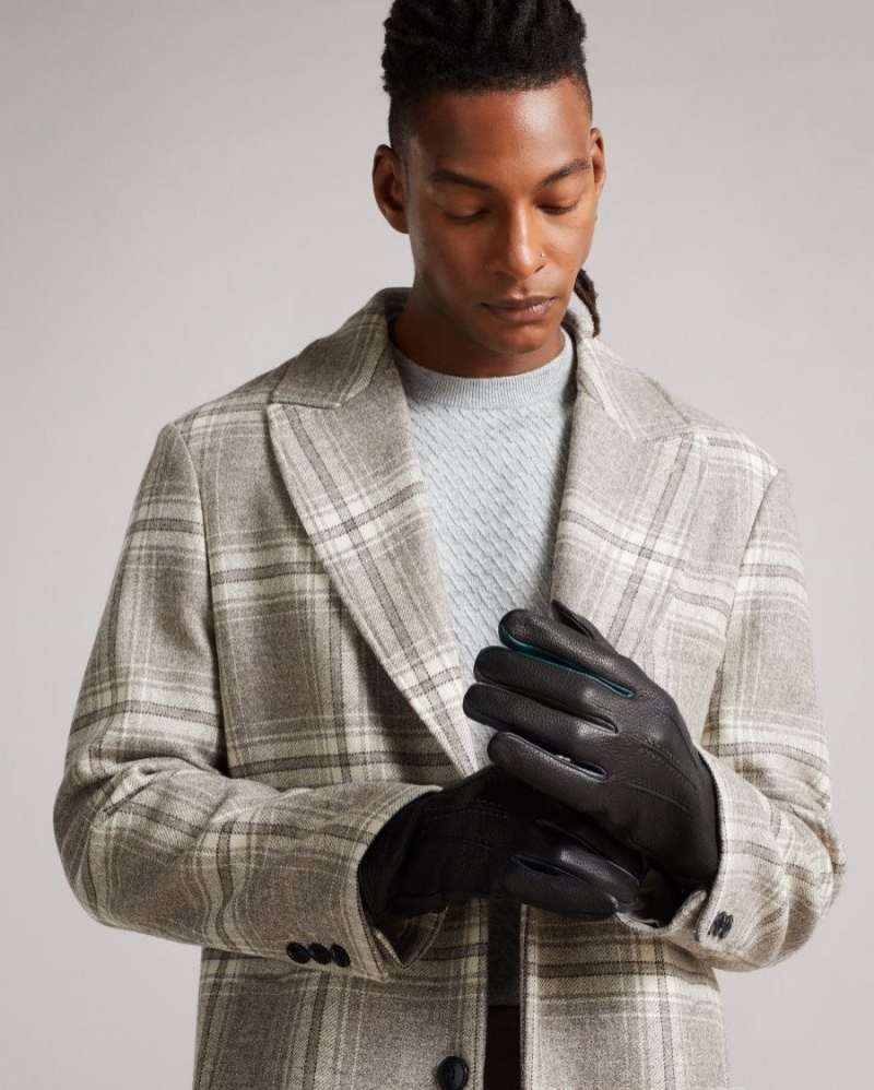 Black Ted Baker Parmed Leather Gloves Wallets & Cardholders | YSMIDEH-96