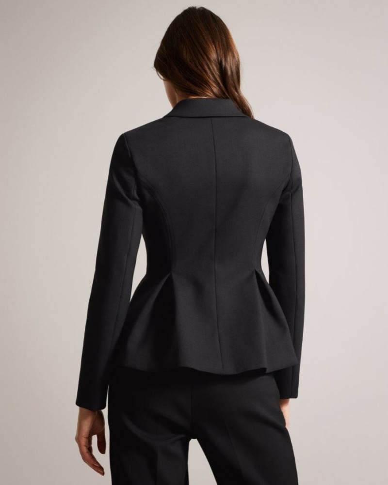 Black Ted Baker Philiya Peplum Waist Suit Jacket Coats & Jackets | XELFRMU-48