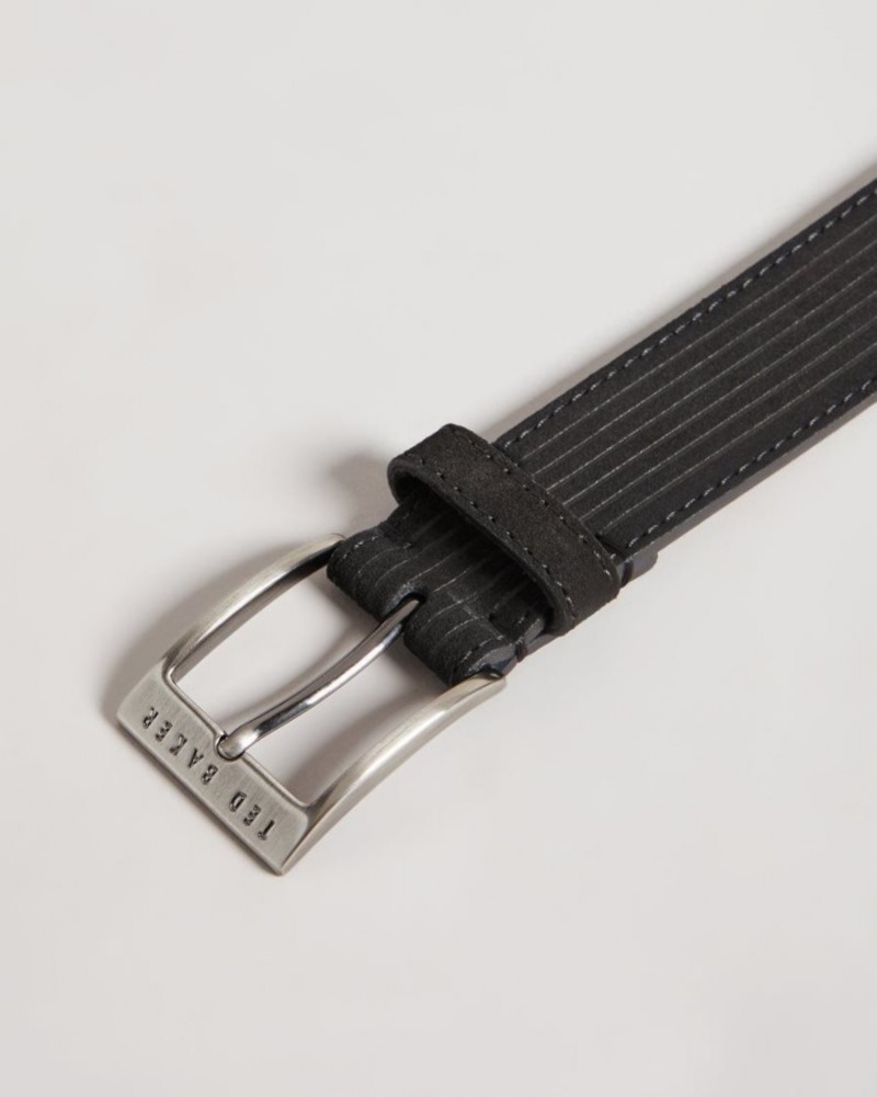 Black Ted Baker Tible Corduroy Suede Belt Belts | XUZOYKS-48