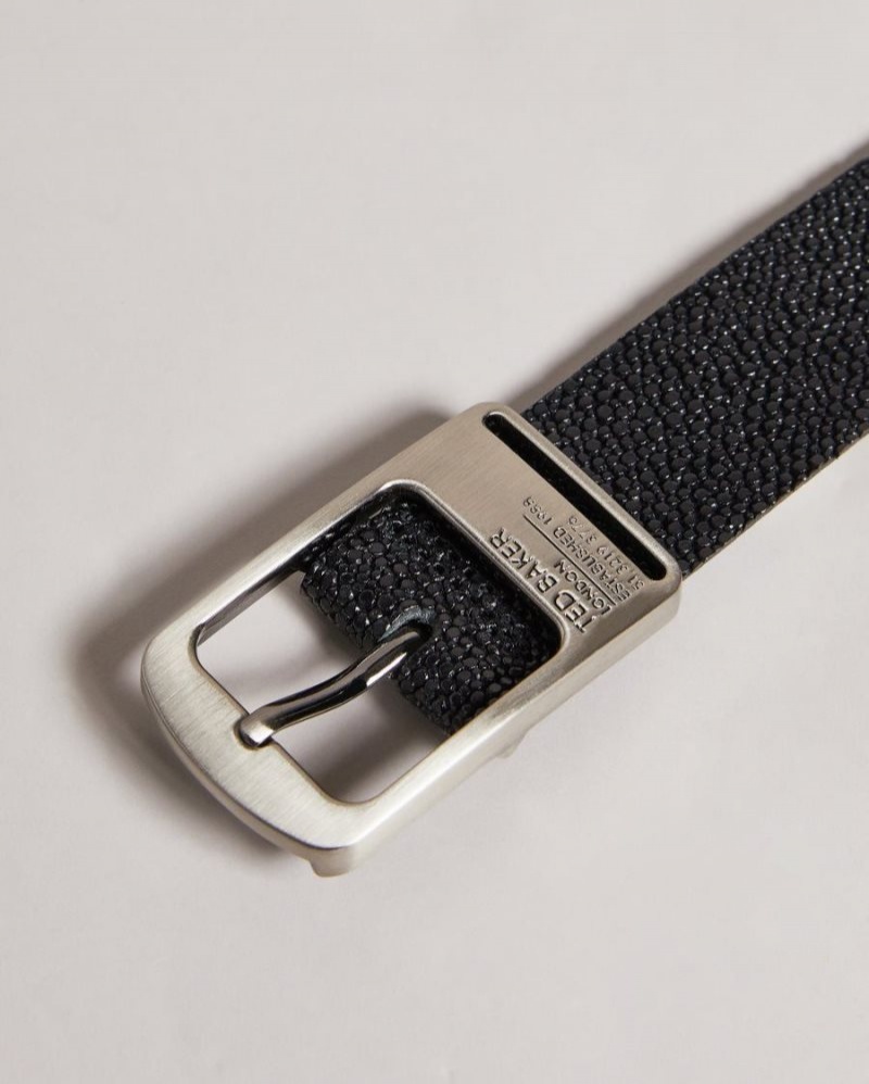 Black Ted Baker Timce Leather Belt Belts | AVSNKWF-50