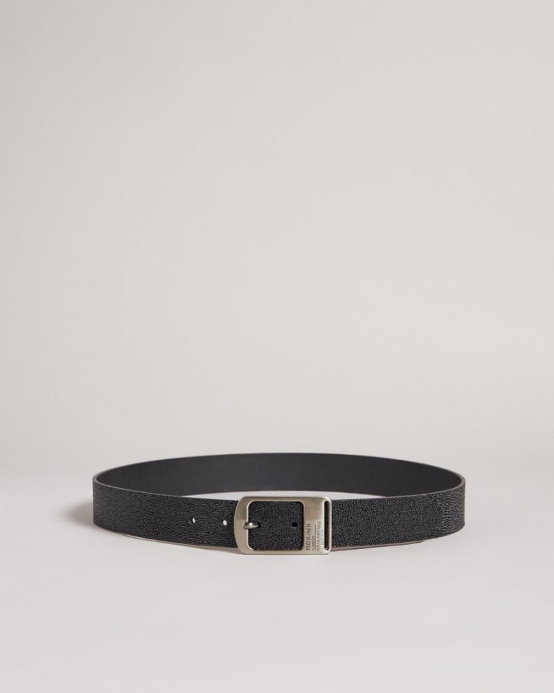 Black Ted Baker Timce Leather Belt Belts | AVSNKWF-50
