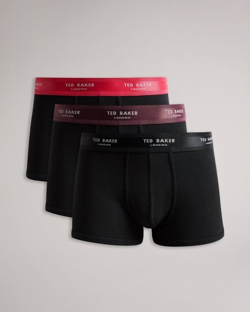 Black Ted Baker Timeo 3 Pack Assorted Trunks Underwear | TOLKEZU-84