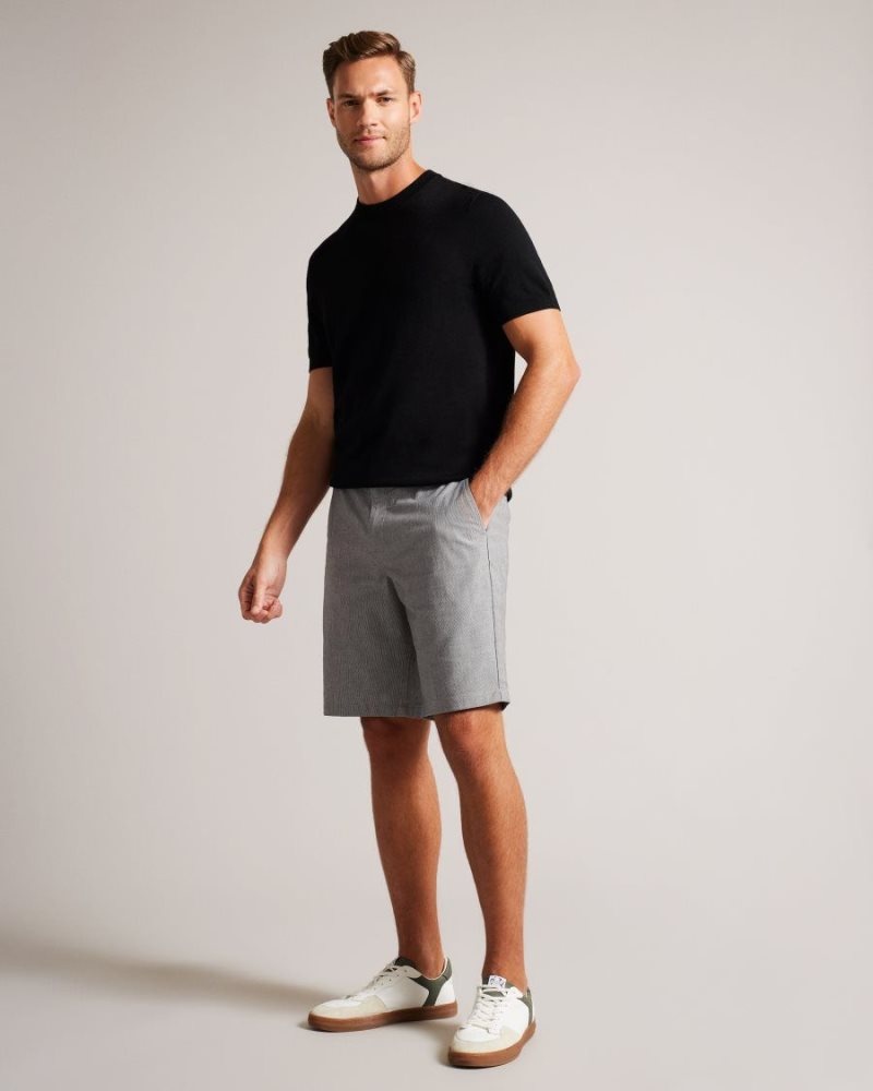 Black Ted Baker Tura Regular Fit Cotton Shorts Shorts | FSLWHPY-83