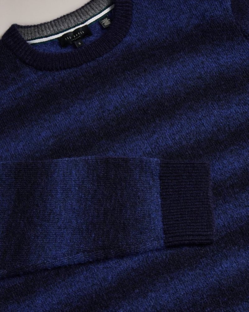 Blue Ted Baker Abulti Regular Fit Striped Jumper Jumpers & Knitwear | HQGSVXF-30