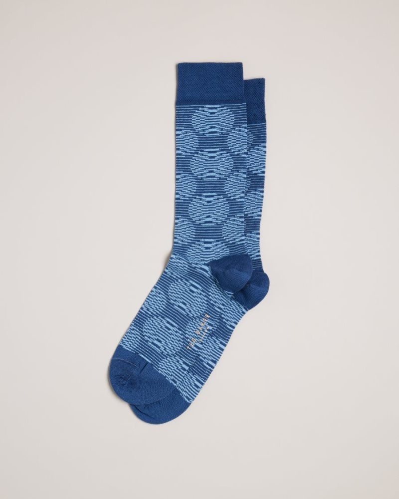 Blue Ted Baker Circsok Circular Geometric Socks Socks | SQJYNHU-86