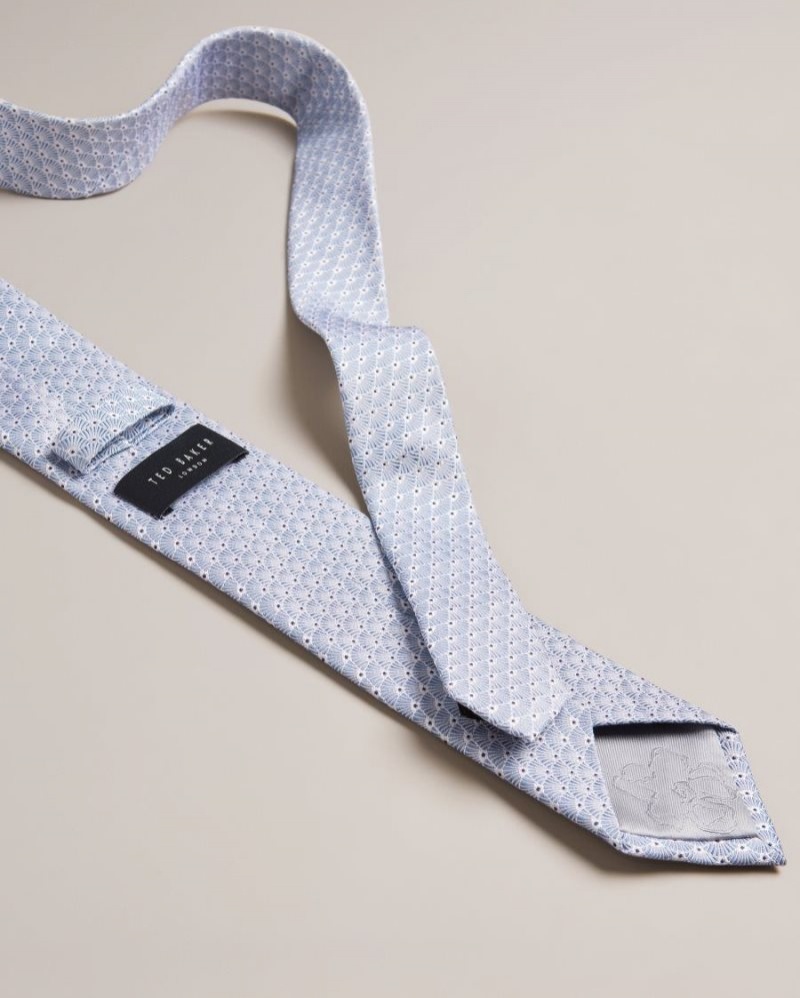 Blue Ted Baker Jaques Mini Fan Jacquard Tie Ties & Bowties | WRJSUYI-09