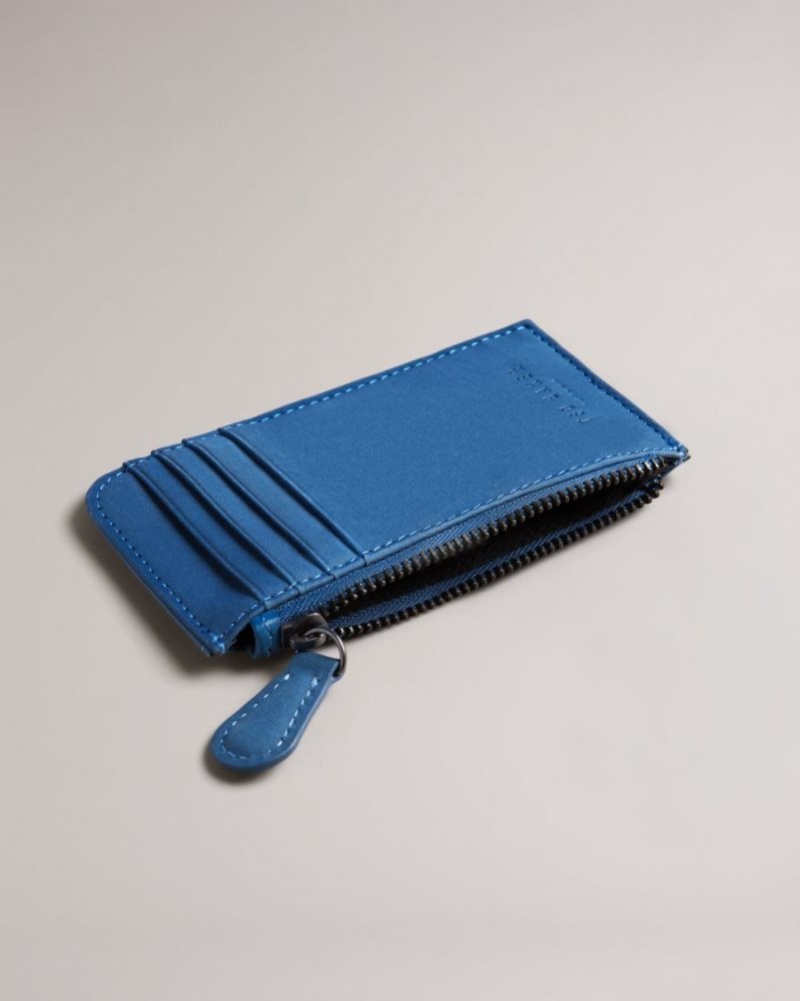 Blue Ted Baker Needt Nubuck Leather Card Holder Wallets & Cardholders | JZGYXSF-93