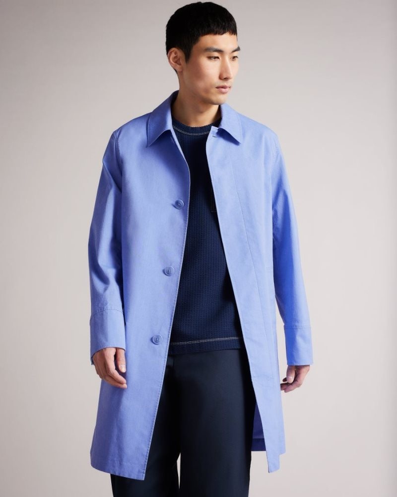 Blue Ted Baker Ordie Short Cotton Mac Coats & Jackets | GZBDKUC-58