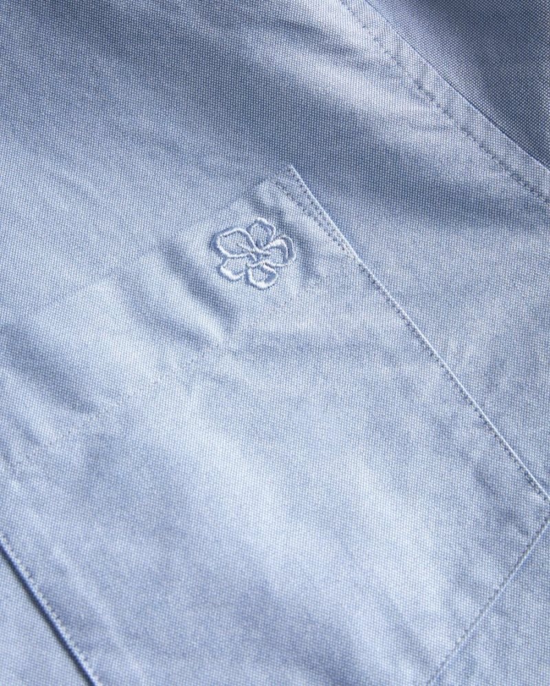Blue Ted Baker Paplet Long Sleeve Oxford Shirt Shirts | SGYRMHL-41