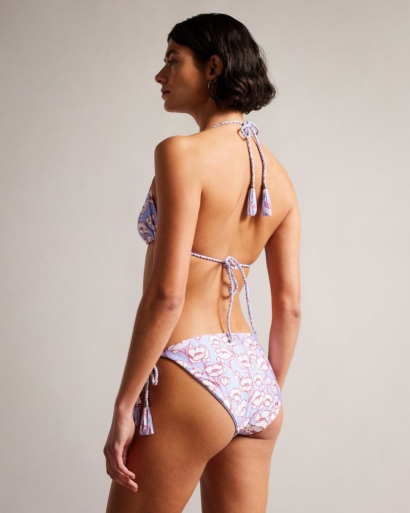 Blue Ted Baker Rosiaah Reversible Poppy Print Bikini Bottom Swimwear & Beachwear | PAFMBKX-98
