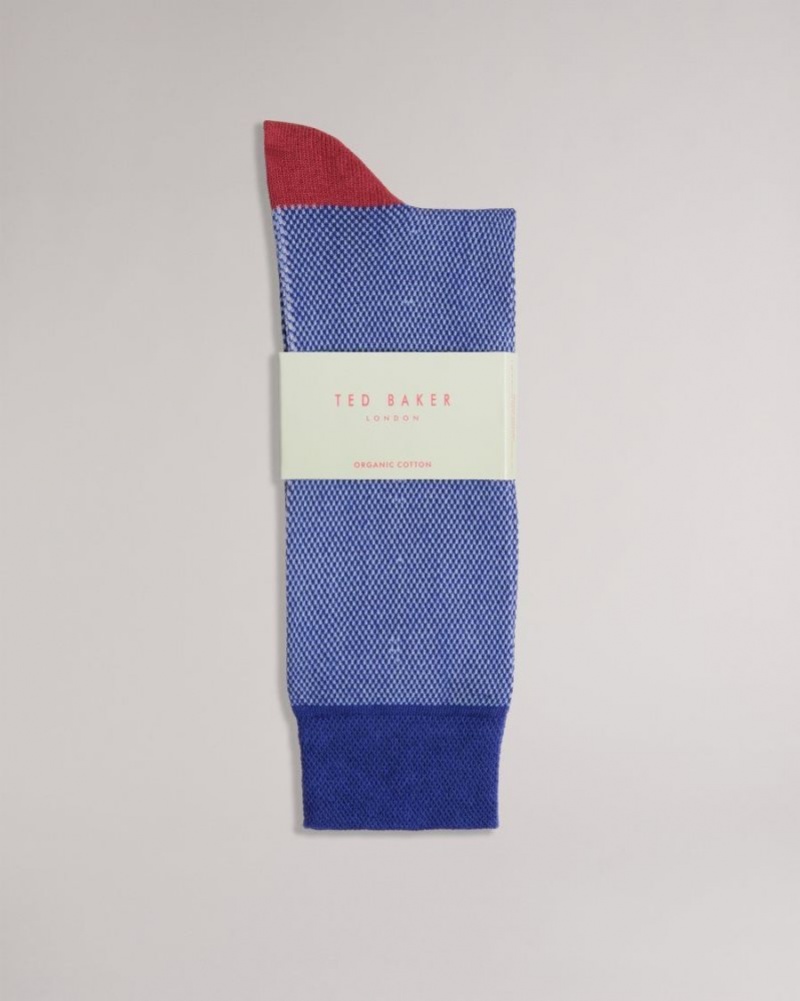 Blue Ted Baker Tedtext Semi Plain Socks Socks | EBJRFQN-79