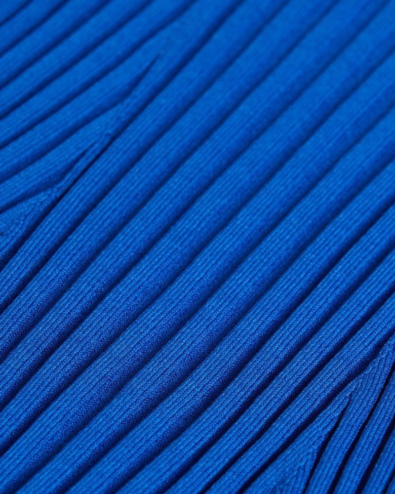 Bright Blue Ted Baker Dakoti Open Back Detailed Knit Top Jumpers & Cardigans | XRCZNSK-35