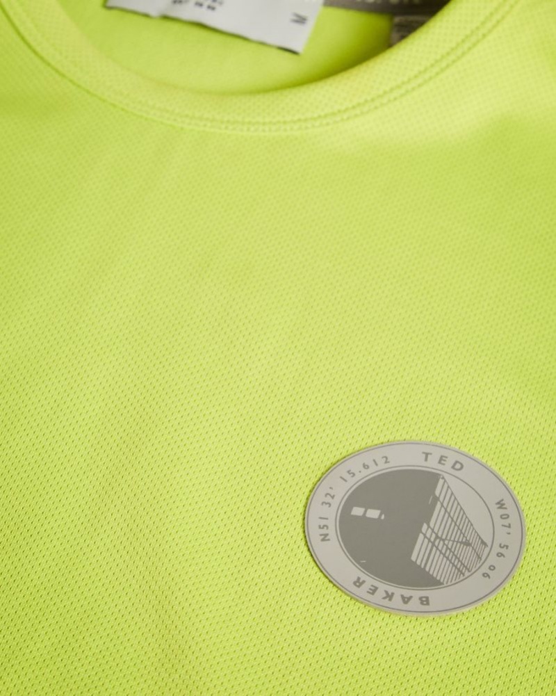 Bright Green Ted Baker Glianas Mesh Jersey T Shirt T-Shirts & Vests | CMIDNEX-81