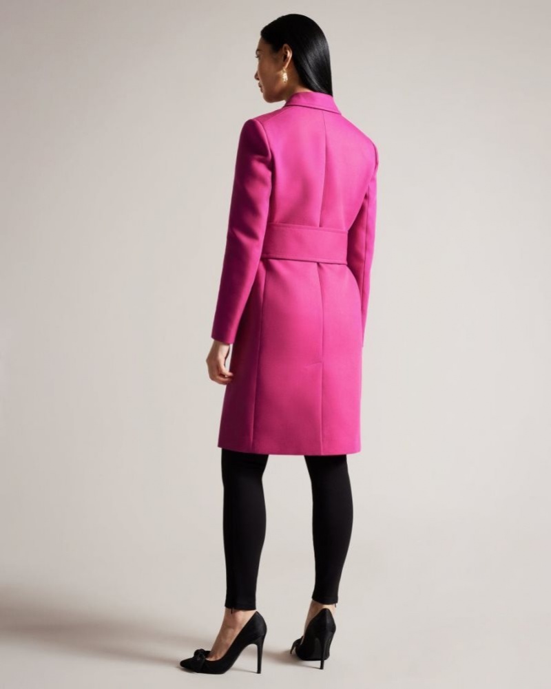 Bright Purple Ted Baker Isolde Belted Midi Trench Coat Coats & Jackets | WQOKBIF-58