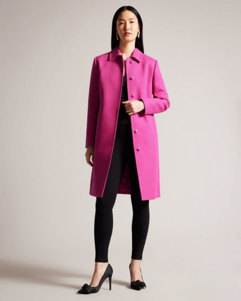 Bright Purple Ted Baker Isolde Belted Midi Trench Coat Coats & Jackets | WQOKBIF-58