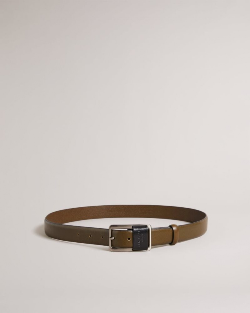 Brown Ted Baker Koen Centre Bar Buckle Belt Belts | DFLZNJR-85