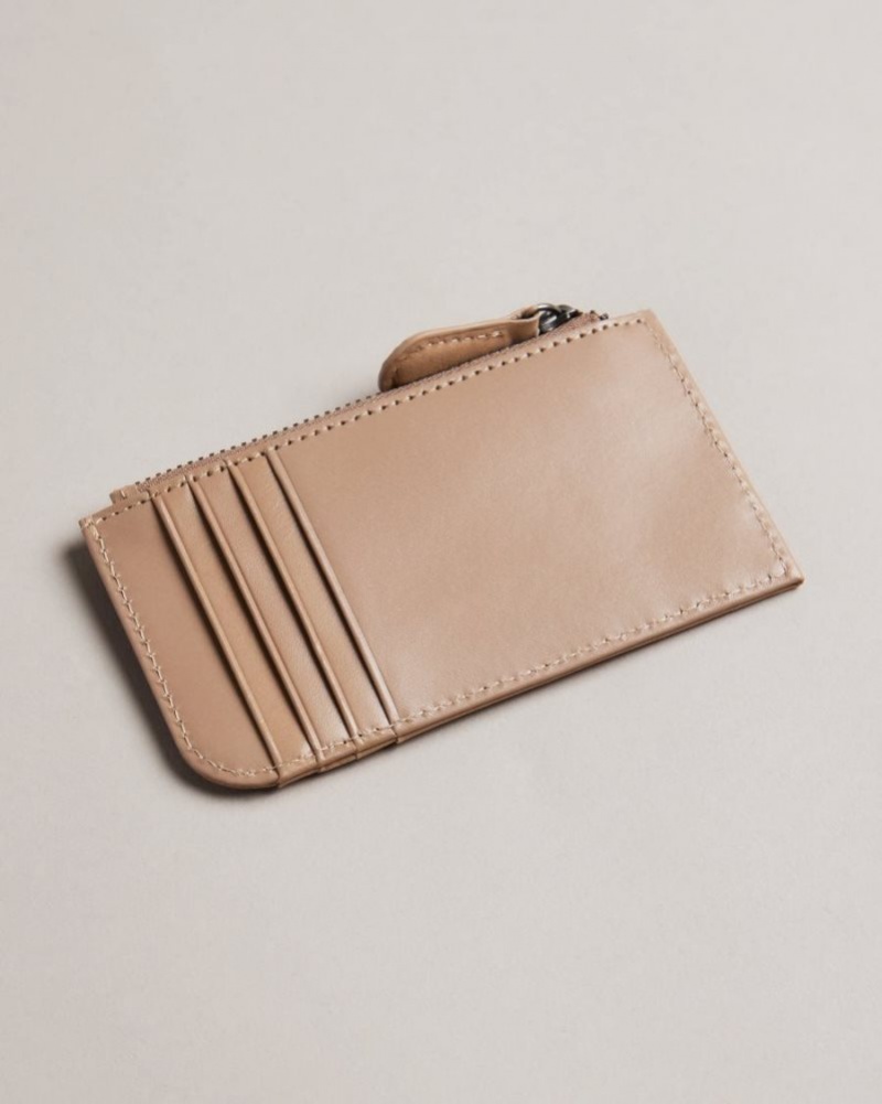 Brown Ted Baker Needt Nubuck Leather Card Holder Wallets & Cardholders | XFZHDMG-42