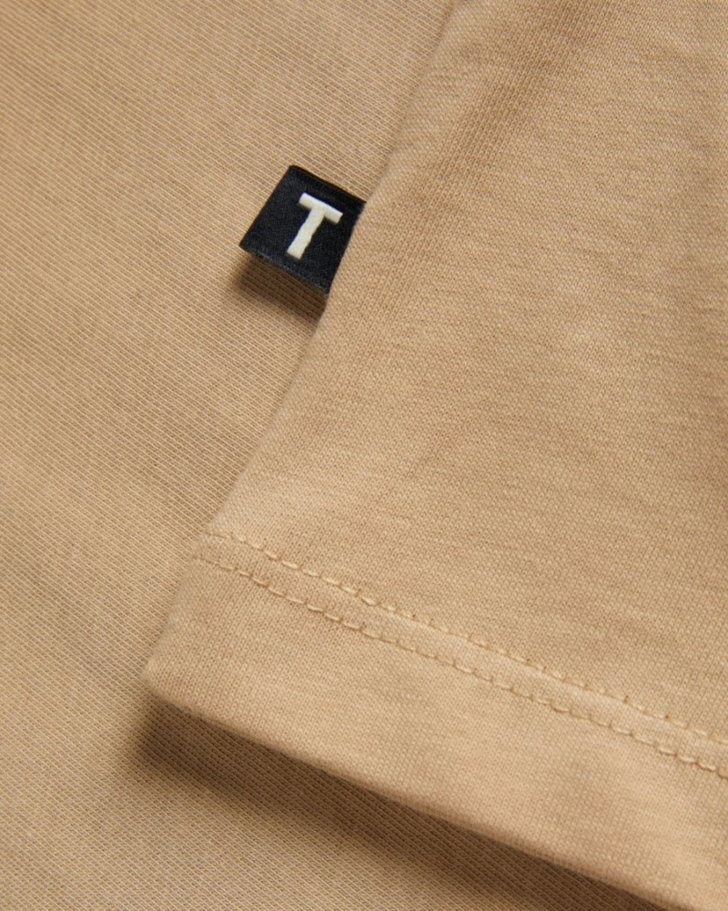 Camel Ted Baker Broni Short Sleeve Branded T-Shirt Tops | LROFNJU-79