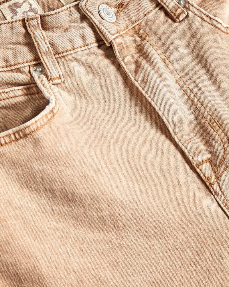Camel Ted Baker Claida Straight Leg Denim Jeans Jeans | MNEBVKI-32