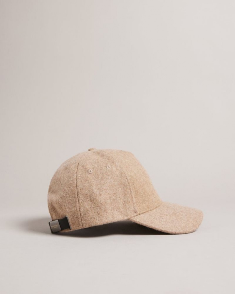 Camel Ted Baker Jacobbs Wool Blend Cap Hats & Caps | PYBZAJE-02