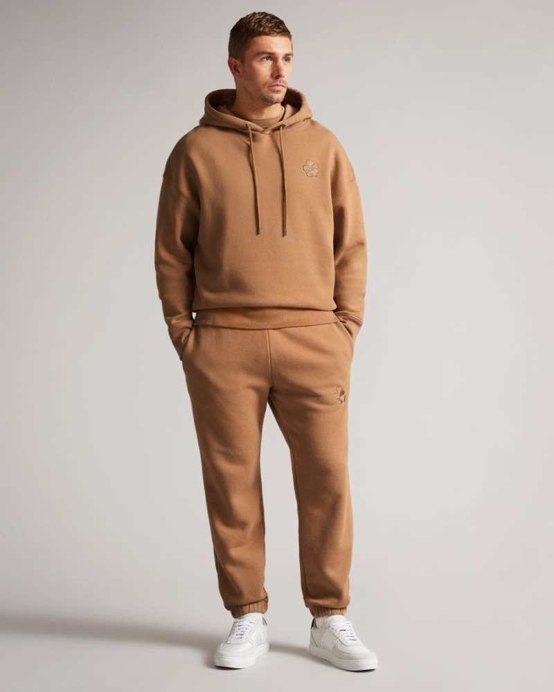 Camel Ted Baker Lavery Long Sleeve Heavy Weight Hoodie Sweatshirts & Hoodies | STKACMW-79