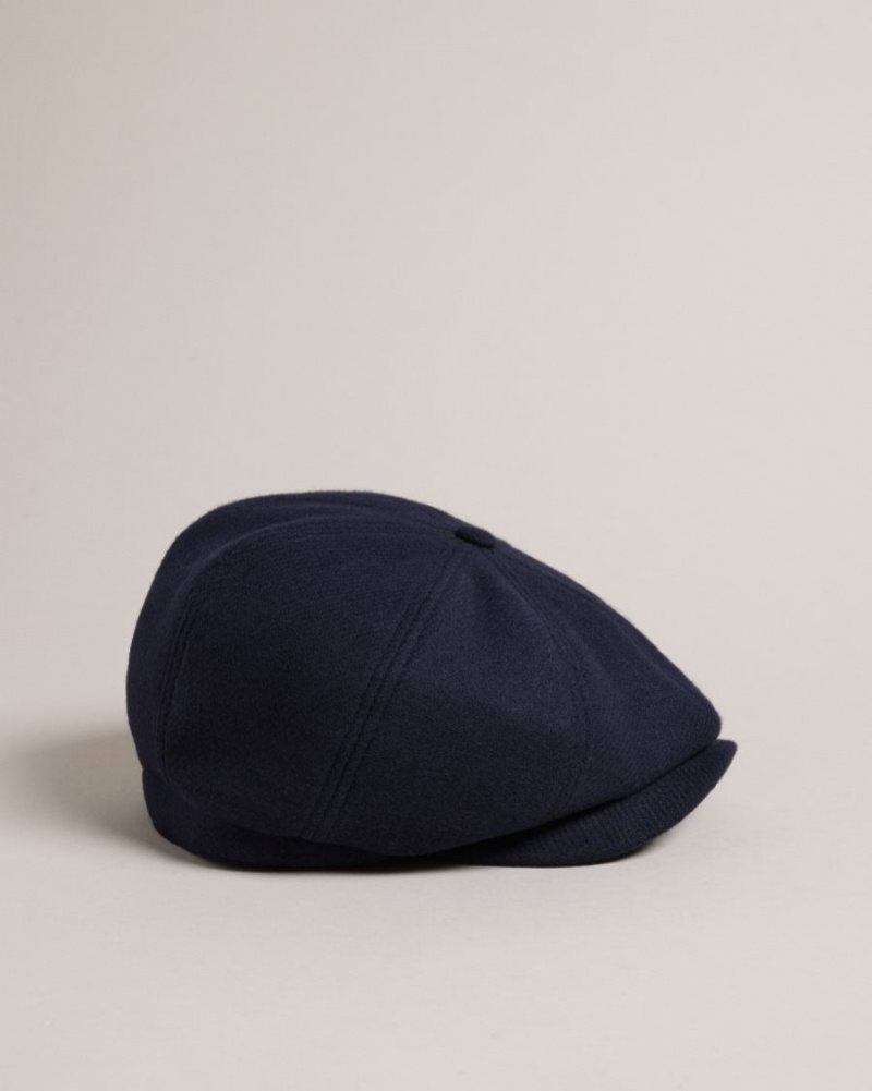Dark Blue Ted Baker Elijahs Wool Felt Baker Boy Hat Hats & Caps | MRCYLVH-89